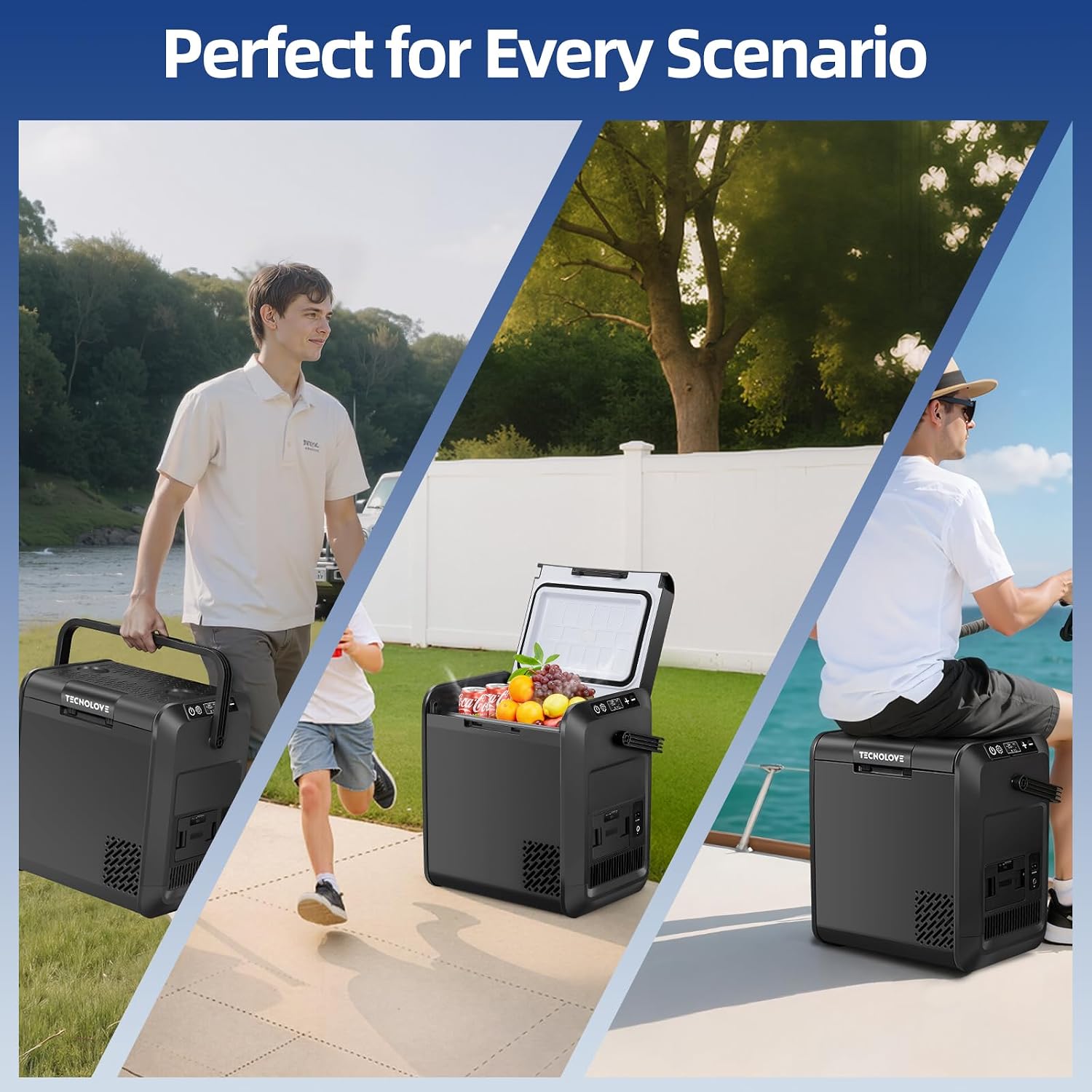Car Refrigerator Freezer, 22QT Car Fridge Compressor Cooler for Vehicle Use, Dual Power 12V/24V DC & 110-240V AC, -4°F to 50°F for Truck, RV, SUV