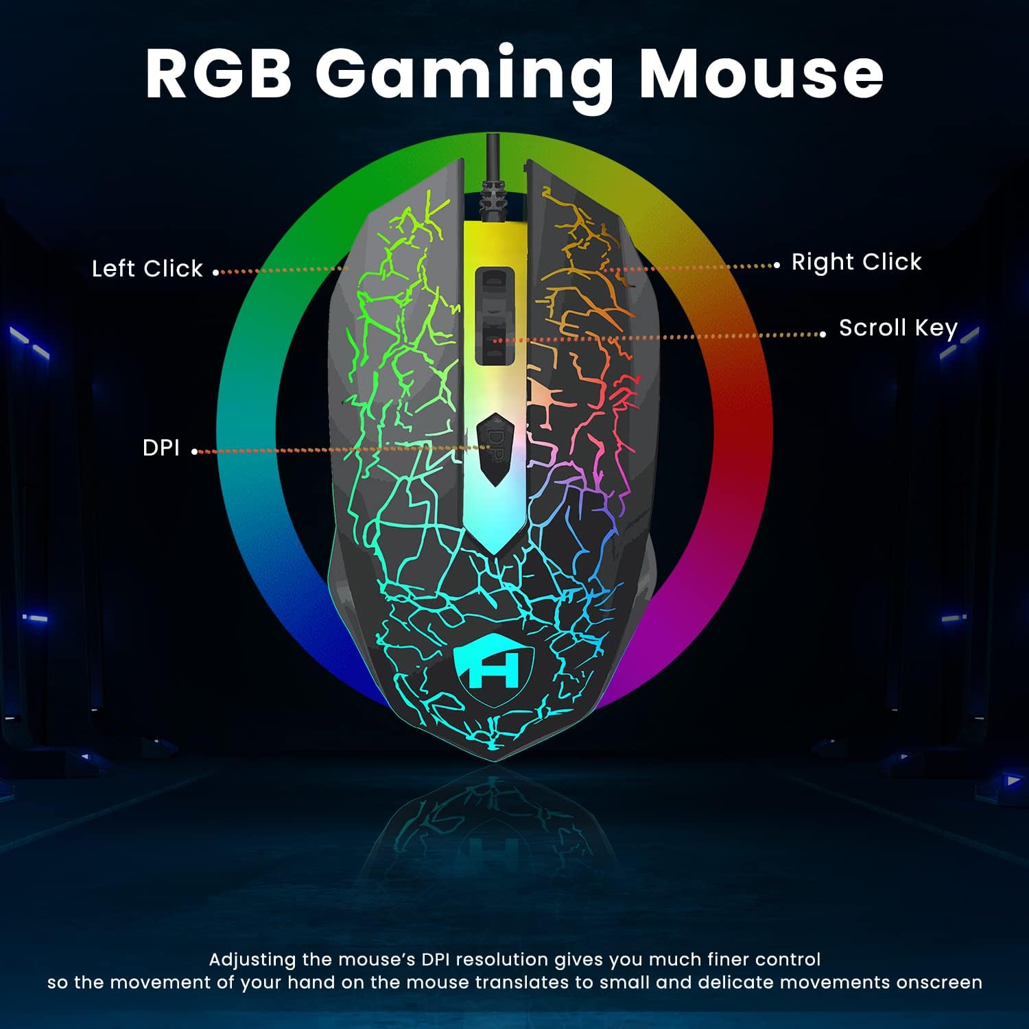 HP Custom Built RGB Lights PC ProDesk Desktop Computer Intel Core i5 4570 Quad-Core Processor 8GB RAM 512GB SSD Windows 11 Wi-Fi Gaming PC Keyboard & Mouse (Renewed)