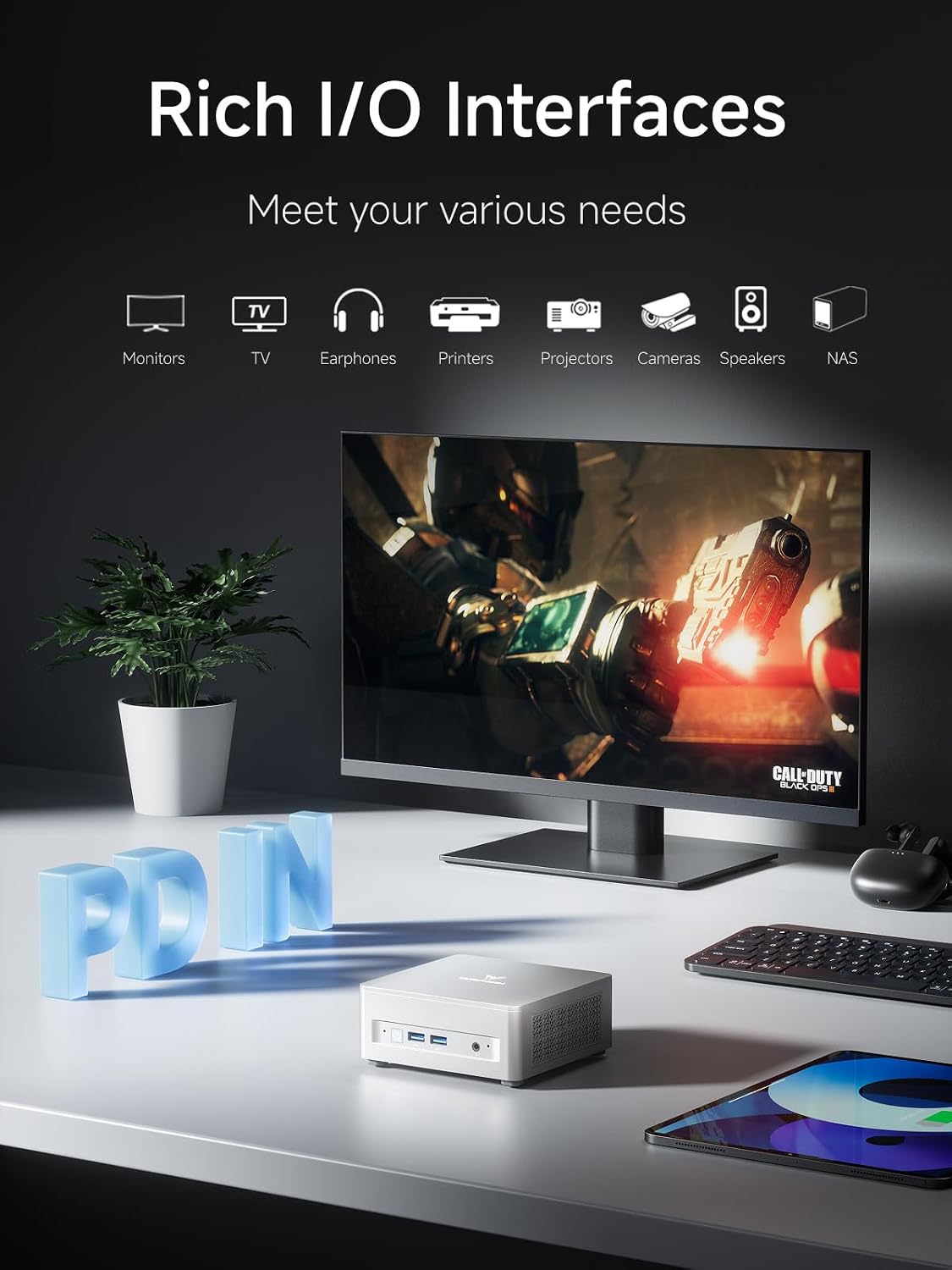 MINISFORUM UM750L Slim Mini PC, AMD Ryzen 5 7545U Mini Computer(6C/12T, Up to 4.9GHz), 16GB LPDDR5 RAM & 512 PCIe 4.0 SSD, HDMI/DP/USB4, 4 x USB Type A,2.5G LAN,WIFI6E/BT5.3