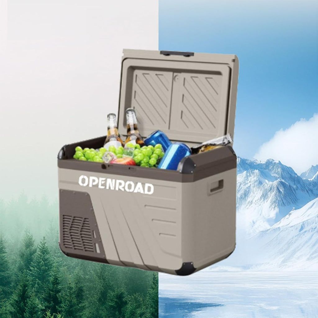 OPENROAD 12V Portable Car Refrigerator – Compressor Cooler & Freezer, 12/24V DC & 110-240V AC, Perfect for Camping, Travel, RVs, Trucks, and Home Use