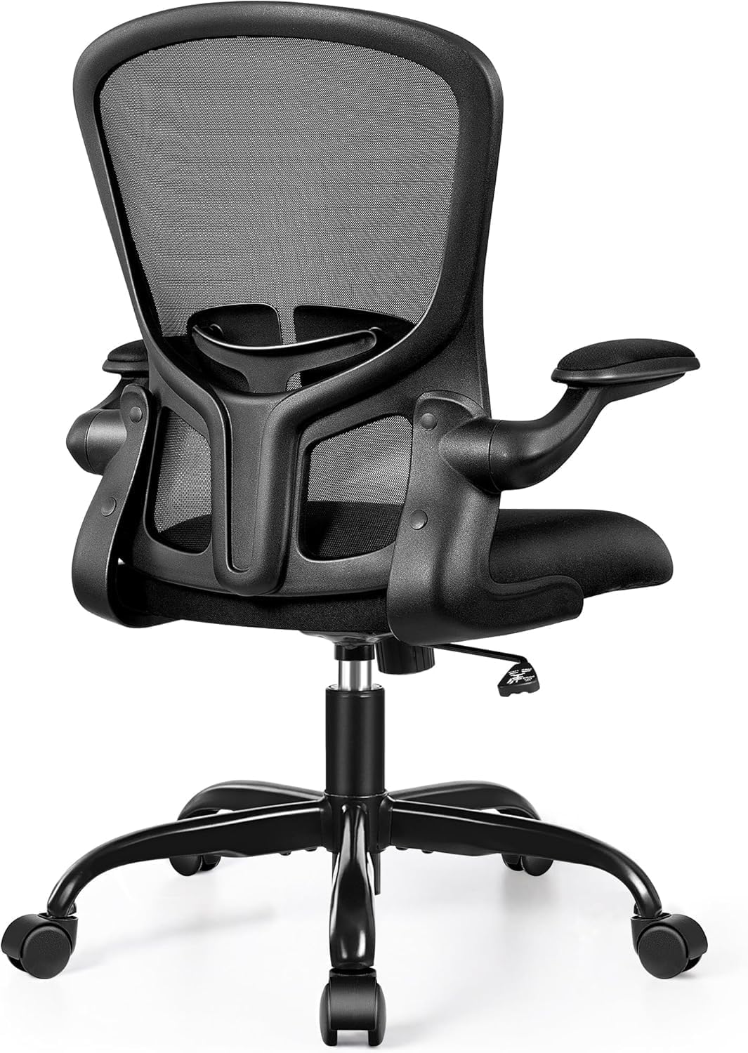 FelixKing Office Desk Chairs, Ergonomic PC Desk Chair with Wheels, Adjustable Lumbar Support and Height, Swivel Computer Chair with Flip-up Armrests and Ergo Mesh Backrest(Black, Pack of 8)