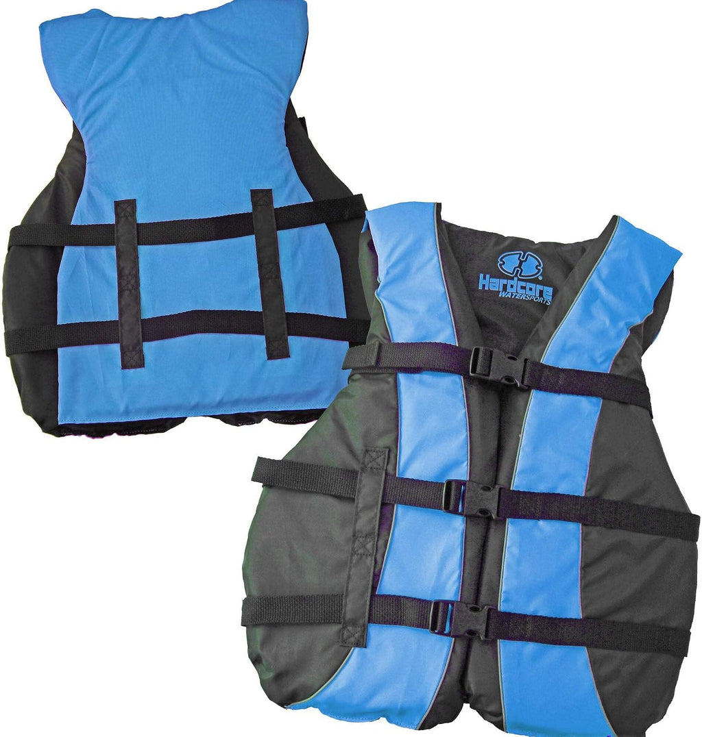 Hardcore Life Jacket 4 Pack Paddle Vest for Adults; Coast Guard Approved Type III PFD Life Vest Flotation Device; Jet ski, Wakeboard, Kayak; Ideal Extra Pontoon Boat Life Jacket