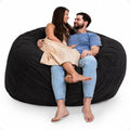 ULTIMATE SACK 6000 6-Foot Bean Bag Chair, Charcoal Fur Cover – Oversized Foam Lounger, Floor Seat, Small Sofa, or Couch Bed for Living Area, Gaming Room, or Reading Lounge