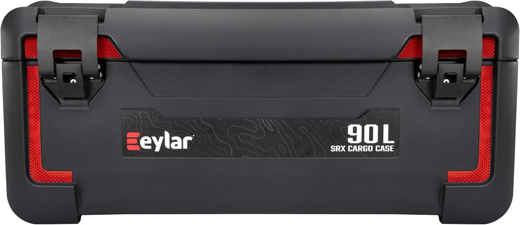 SRX-90 Overlanding Cargo Case – 90L Waterproof Storage Box for Camping, Off-Road & Truck Bed Gear – Heavy-Duty Lockable Storage with Gas Strut Lid, Stackable Design & Interior Organizer Tray (Black)