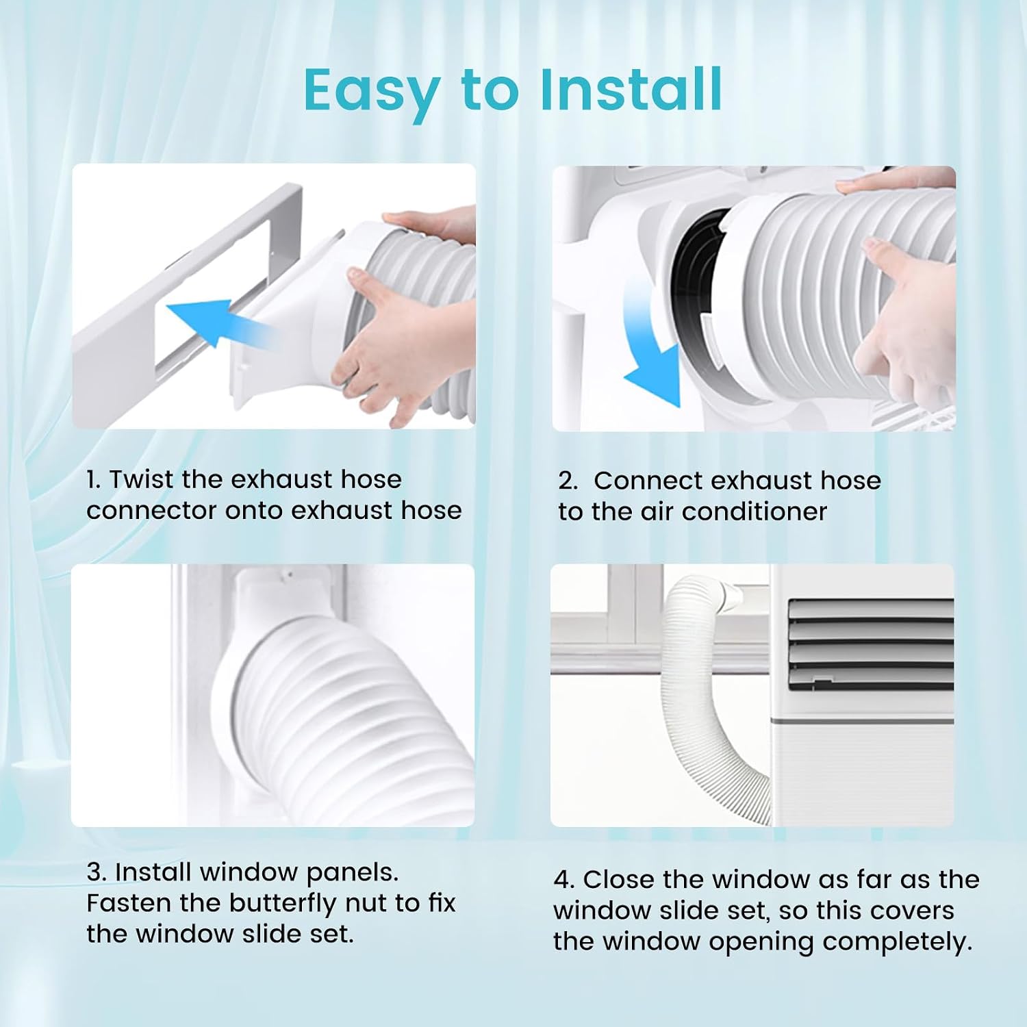 Antarctic Star Portable Air Conditioners 8,000 BTU, Small Portable AC with Cooling, Fan, Dehumidifier Function, 24H Timer, Cooling up to 350 Sq.Ft. Window Kit Panel, 62ºF and 86ºF Temperature Range