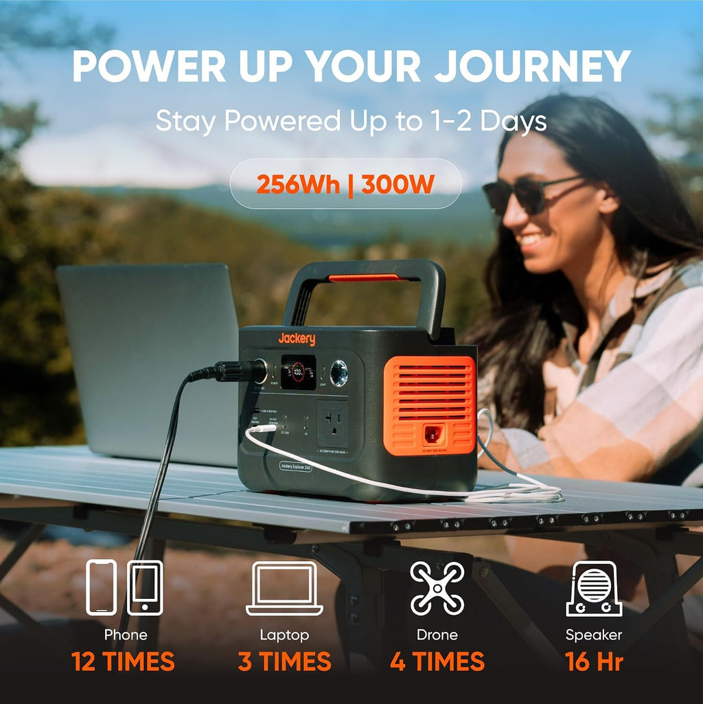 Jackery Explorer 240 v2 Portable Power Station*2 and 102W Fast Charger, 512Wh LiFePO4 Battery with 300W AC/100W USB-C Output, 1Hr Fast Charging, for Outdoor/Camping/RV/Travel/Emergency Backup