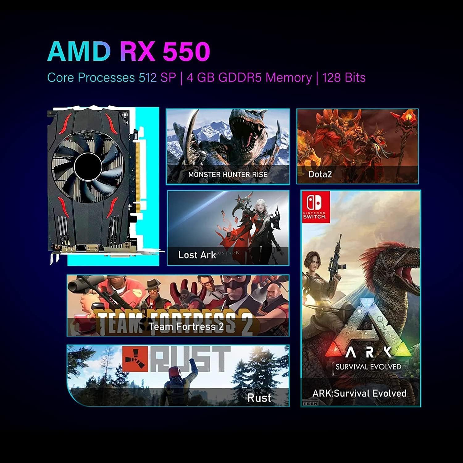 HP RGB Gaming Desktop PC, AMD A10 Pro 3.5GHz up to 3.8GHz, 16GB DDR4, 256G SSD + 3TB, Radeon RX 550 4G GDDR5, 600M WiFi & Bluetooth 5.0, RGB Keyboard & Mouse, Windows 11 (Renewed)