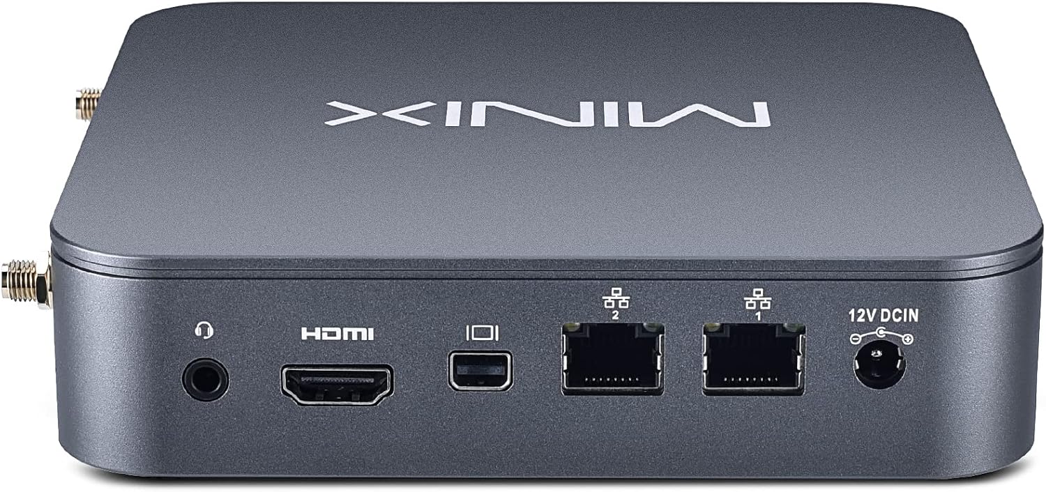 MINIX NEO J51-C8 Max Mini Computer, 8GB/512GB M.2 PCIe NVMe SSD Windows 11 Pro, Aluminum/Wi-Fi6/Dual 2.5GB LAN/USB-C/Triple Display/4K/Auto Power On/PXE Boot/RTC/Vesa Mount