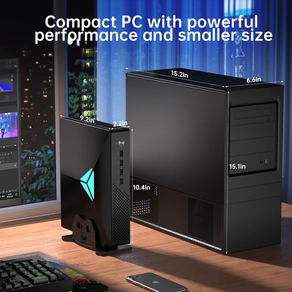 Mini Gaming PC, Desktop Computer Core i9-10900F 10 Cores Upto 5.2GHz, Win-11 Pro, 64G DDR4| 1T NVME SSD, GeForce RTX3050 6G, Type-C/HDMI/DP Ports, 8K@60Hz, WiFi6E/BT5.3 for Video Editing