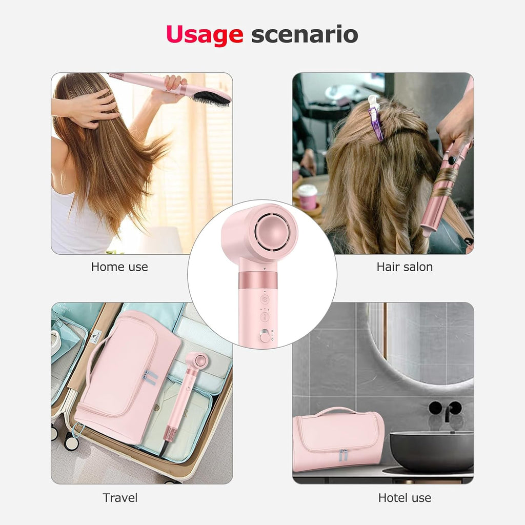 MESCOMB 5-in-1 Airstyler, 110,000 RPM High Speed Ionic Hair Dryer, Multi Hairstyler with Frizz-Free QuickDrying Straightening Brush, No Heat Damage, Automatic Curling Iron, Hair Drying Brush, Volume