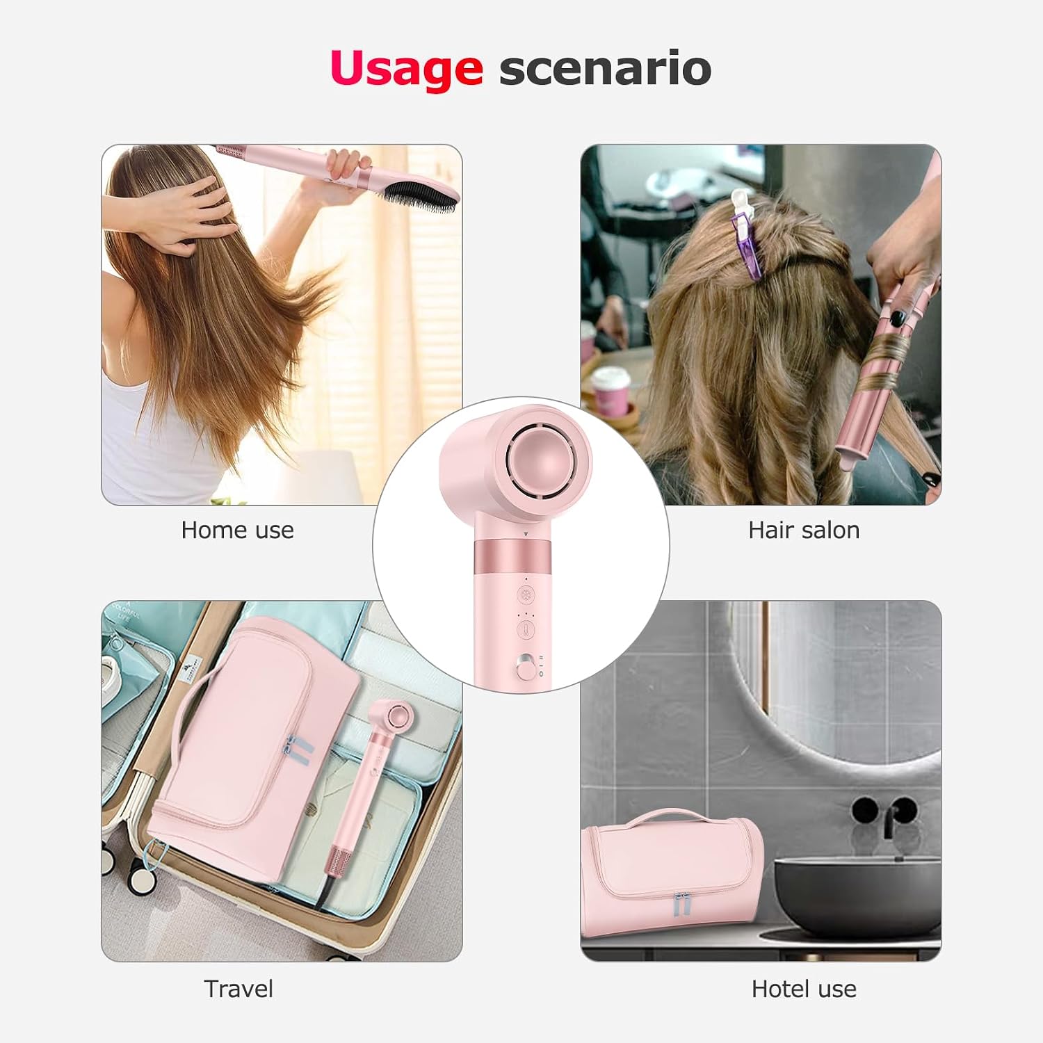 MESCOMB 5-in-1 Airstyler, 110,000 RPM High Speed Ionic Hair Dryer, Multi Hairstyler with Frizz-Free QuickDrying Straightening Brush, No Heat Damage, Automatic Curling Iron, Hair Drying Brush, Volume
