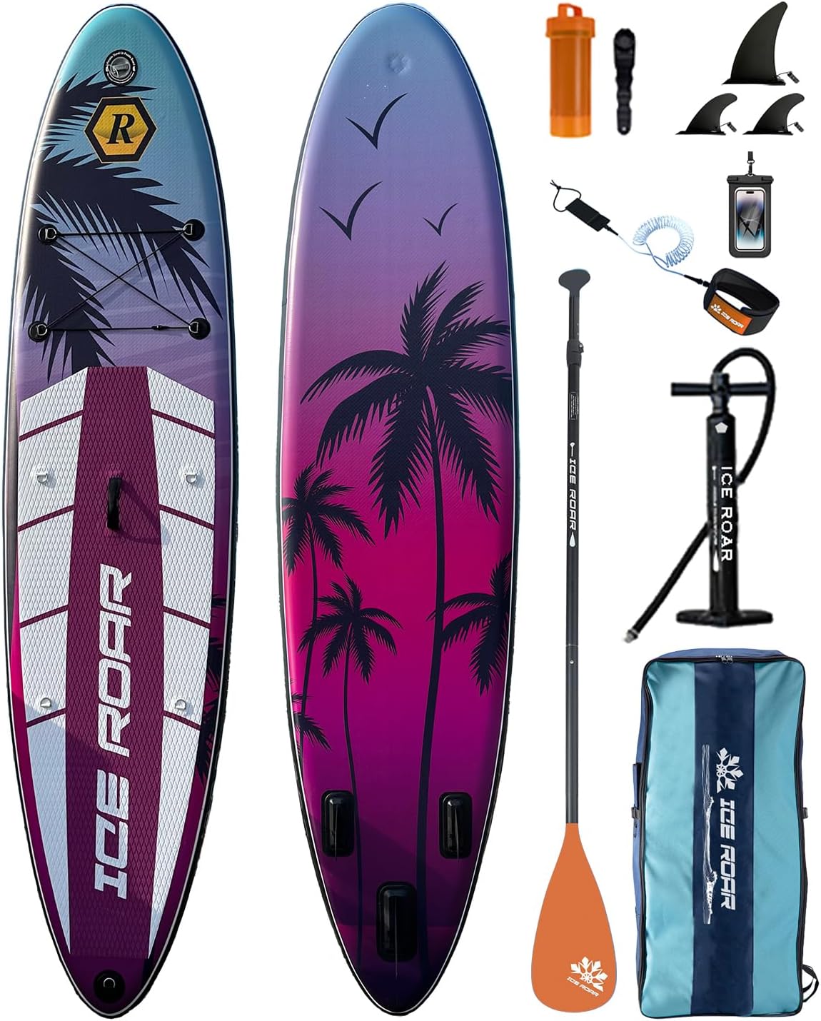 10'5'×32' Extra Wide Inflatable SUP - Ultra Stable Stand Up Paddle Board for Beginners/Adults/Women/Youth - Yoga & Family Paddleboard for Lakes/Oceans with Premium Pump & Paddle