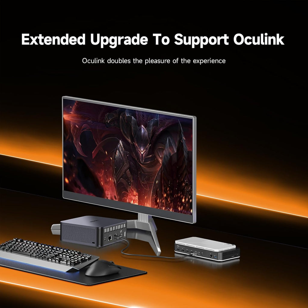 Reatan Mini PC Gaming OCuLink Radeon 780M 2600 MHz AMD Ryzen 7 255(Upgraded 8745HS) 32GB DDR5 1TB SSD RAM, Mini Computers, Built-in Dual Speakers, 2.5Gbps LAN,HDMI 2.1, 8K USB 4.0 Wi-Fi 7/BT5.4