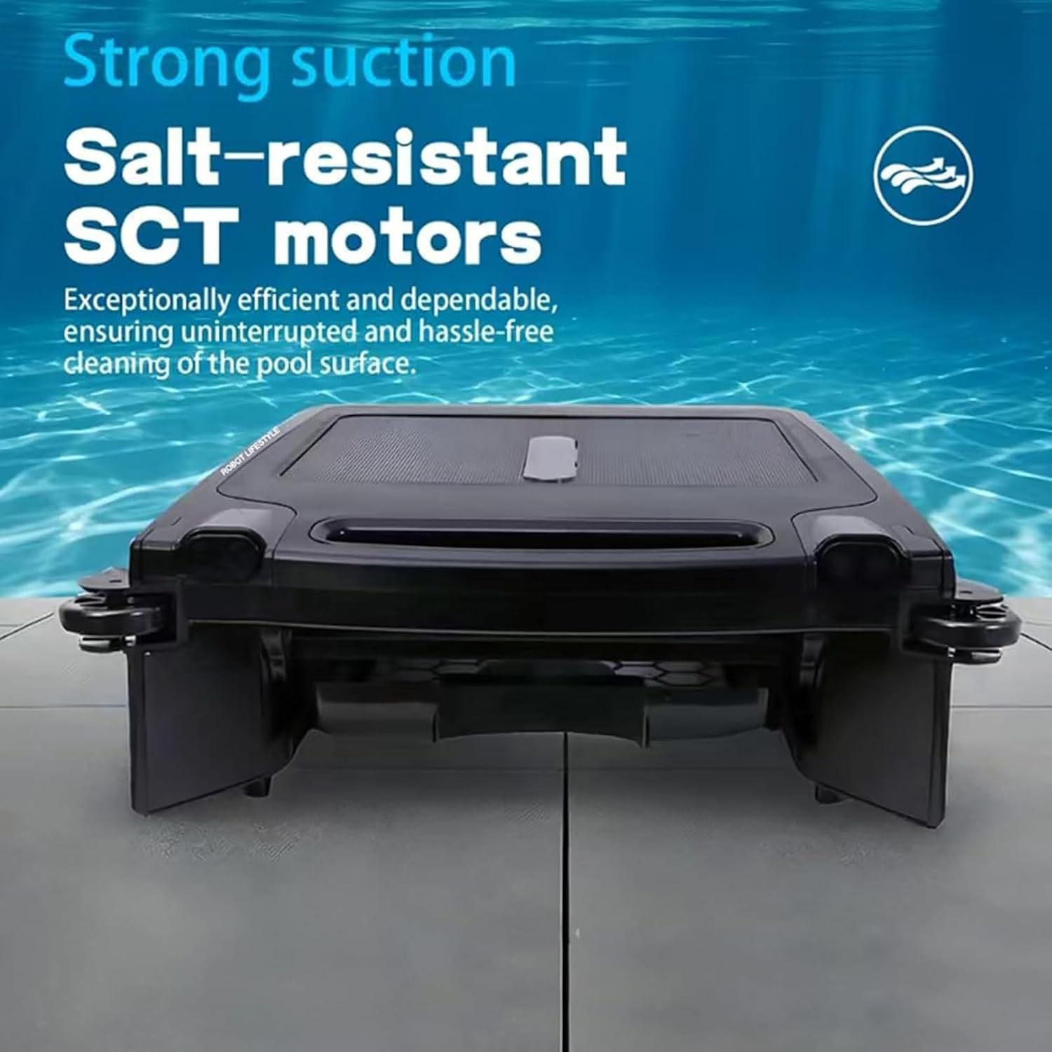 Pool Robot Cleaner, Solar Pool Skimmer Basket Cleaner Robotic, IPX7 Water Proof, Automatic Obstacle Avoidance Dual Charging Options,80㎡ 450um,for Home Use