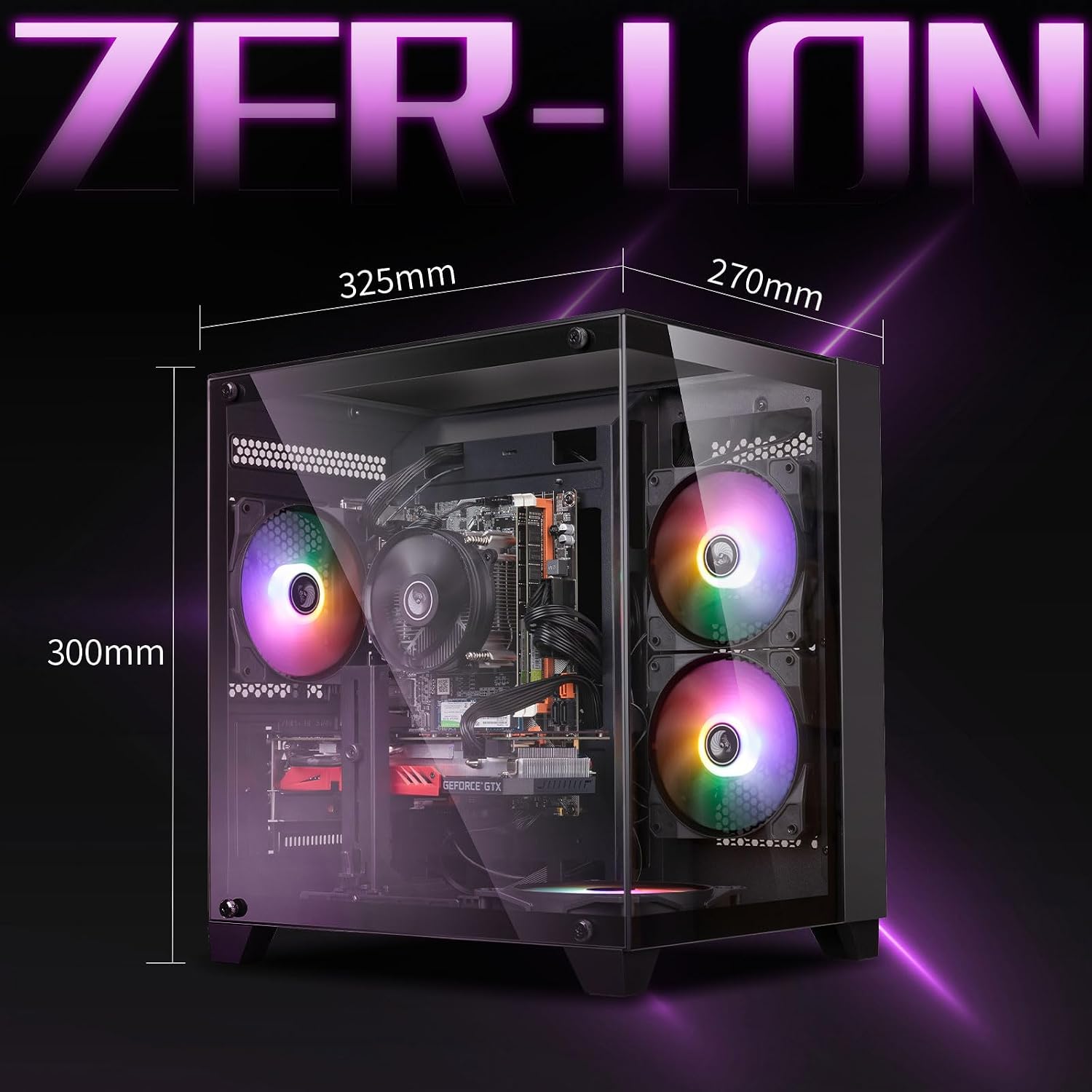 ZER-LON Gaming PC Desktop Computer, Intel Core I5 up to 3.6GHz, RX 560 4G GDDR5, 16G RAM, 512GB SSD, WiFi 5.0, Prebuilt Gaming PC Tower Computer with 5 RGB Fan