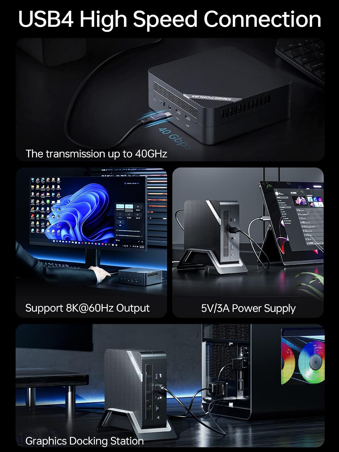 MINISFORUM Venus Series UM773 Lite Mini PC AMD Ryzen 7 7735HS Micro PC, DDR5 32G RAM + 1T PCIe SSD, 2X HDMI(4K), 1x USB4(8K) Triple Outputs, AMD Radeon 680M Graphics Small Form Factor