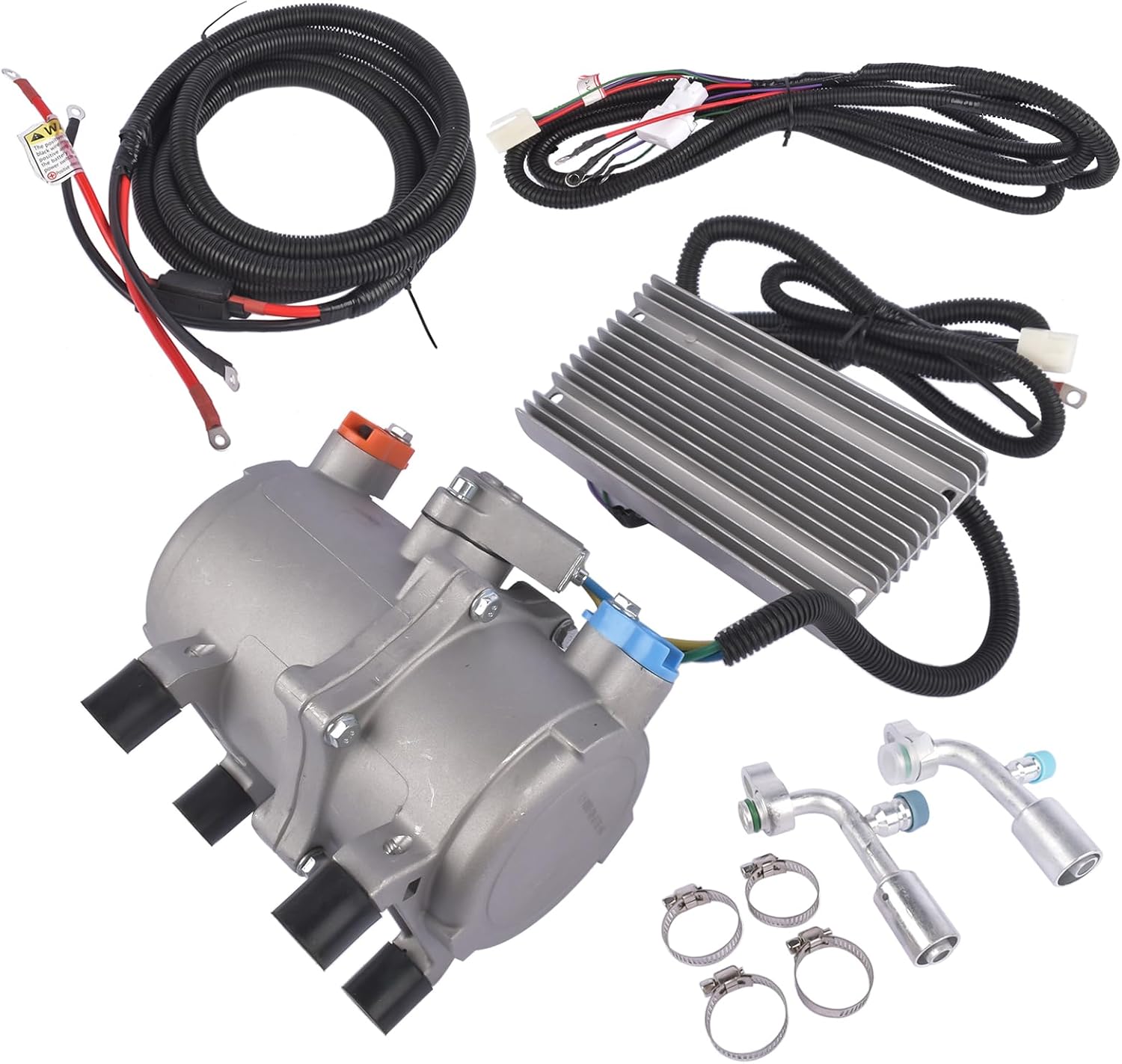 12V DC Universal Electric Air Conditioning Compressor Kit with External Control Panel Core and Long Power Cord Replacement for RVs, Campers, Trucks & Buses AKWH