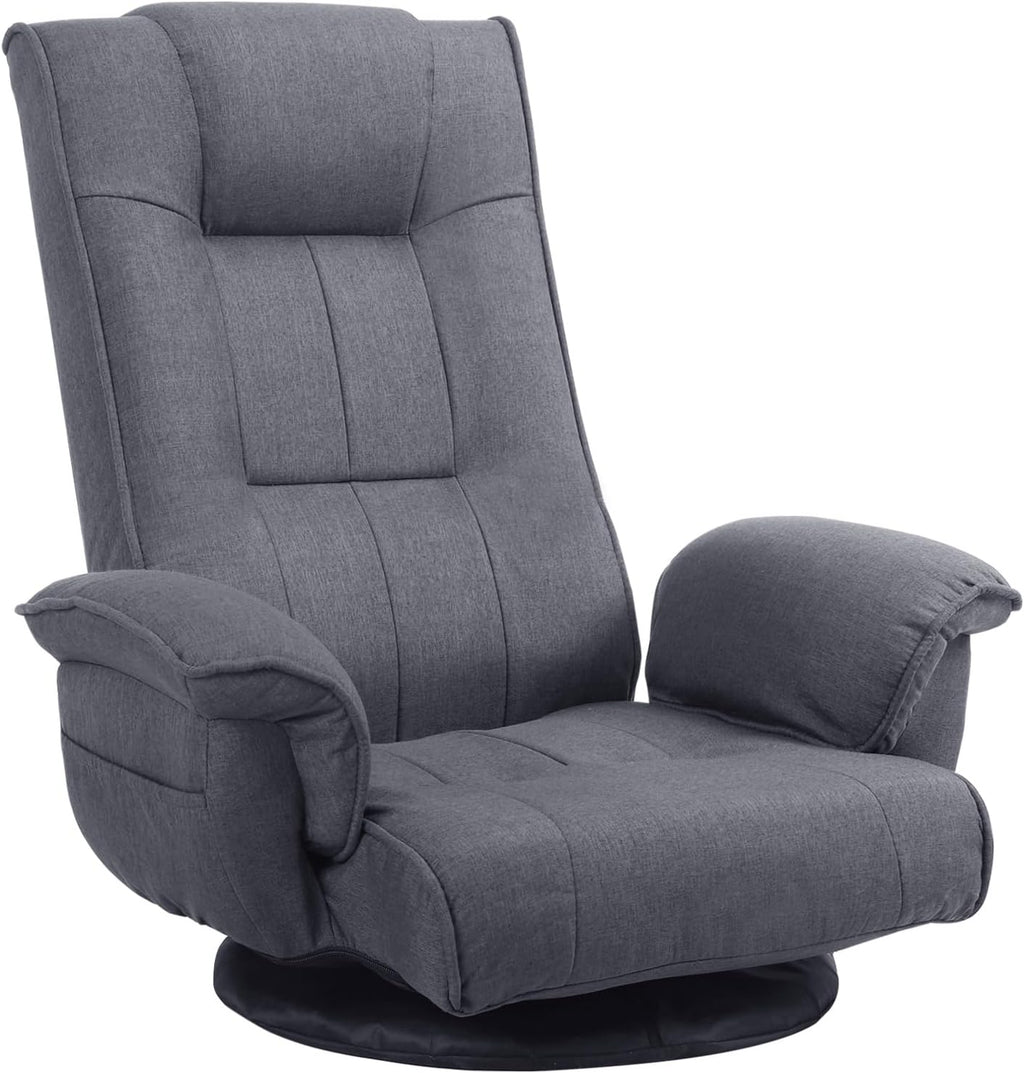 360 Degree Swivle Adjustable Floor Chair, Chaise Lounge Indoor, Folding Lazy Sofa with Armrests and Side Pocket Adults Gaming Chairs for Living Room, Bedroom Factory Price 201 (GR)