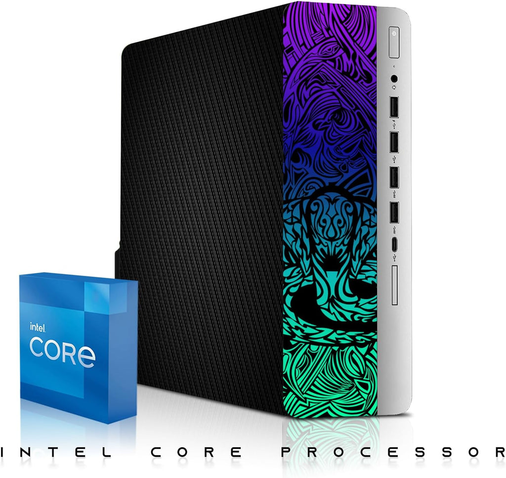 TechMagnet HP Carbon Black Cobra Edition RGB Gaming Desktop PC,Intel Core i7,16GB DDR4 RAM,512GB SSD,GT 1030 Graphics Card,24 Inch Curved Monitor,RGB Kit,Webcam,Windows 11 (Renewed)
