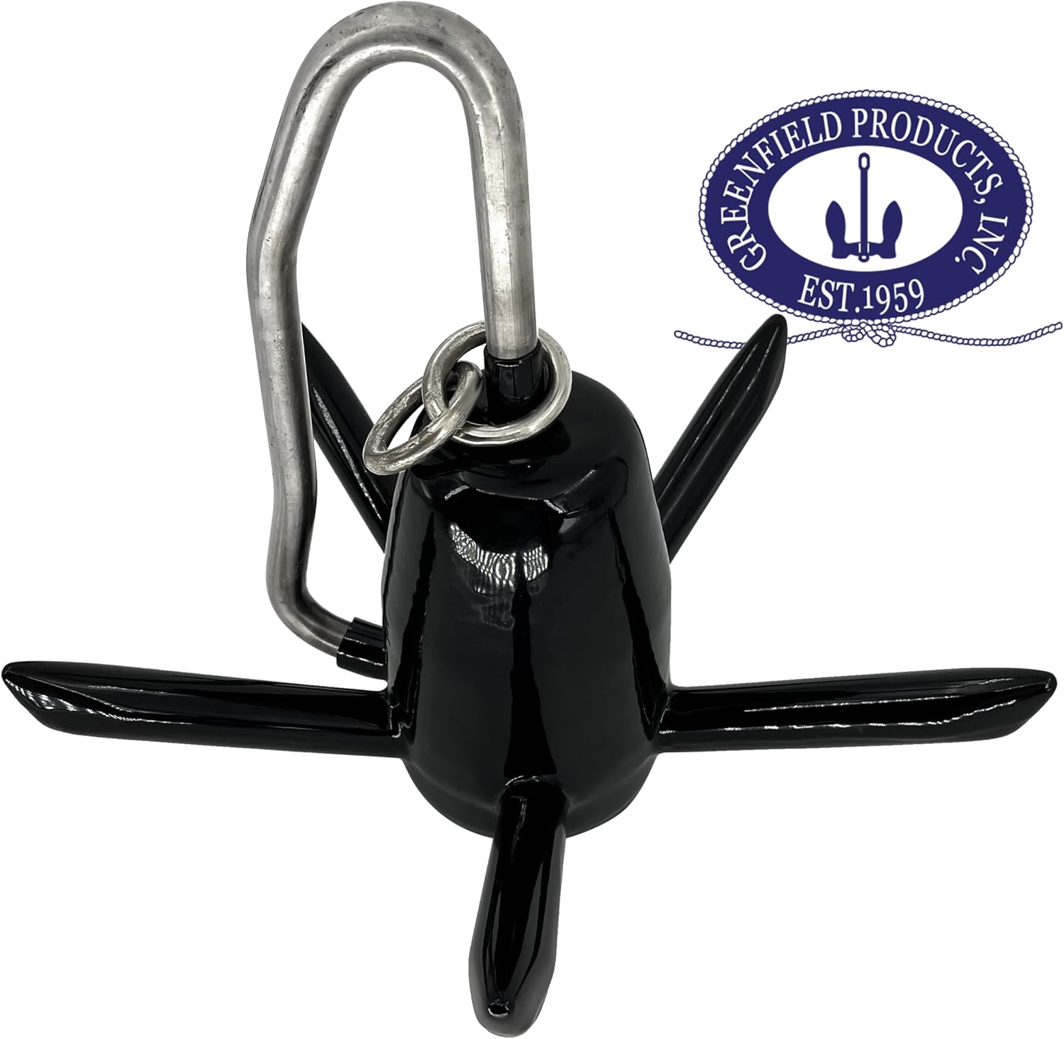 Greenfield Richter Boat Anchor Kit, Professional, Includes Spike River Anchor, 100' Anchor Rope, and Coated Anchor Chain. for Rivers, Lakes, Sand, Mud, and More