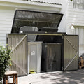 79 Cu. Ft Premium Storage Shed 3.3 x 5.6 FT Outside Metal Trash Shed Waterproof Outside Storage with Lid Chain Storage Trash Can Weeding Tools, for Garden, Backyard, Patio (Black)