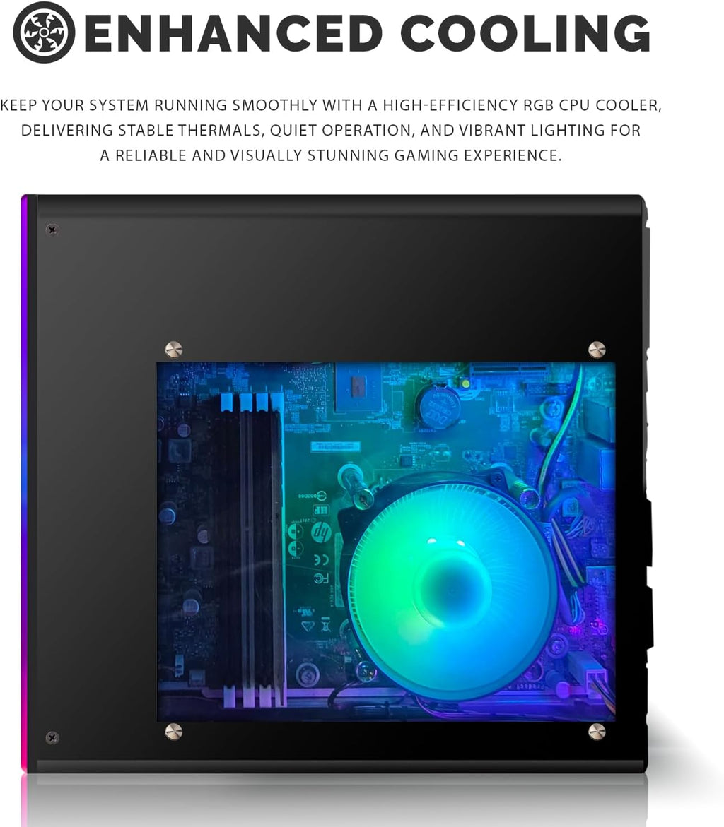 HP Gaming PC Desktop Computer – AMD Pro A10-9700,GT 1030 Graphics,16GB RAM,256GB SSD,32 Inch Curved Monitor,RGB Keyboard with AI Copilot,Mouse,WiFi,RGB Headphone,Windows 11(Renewed)