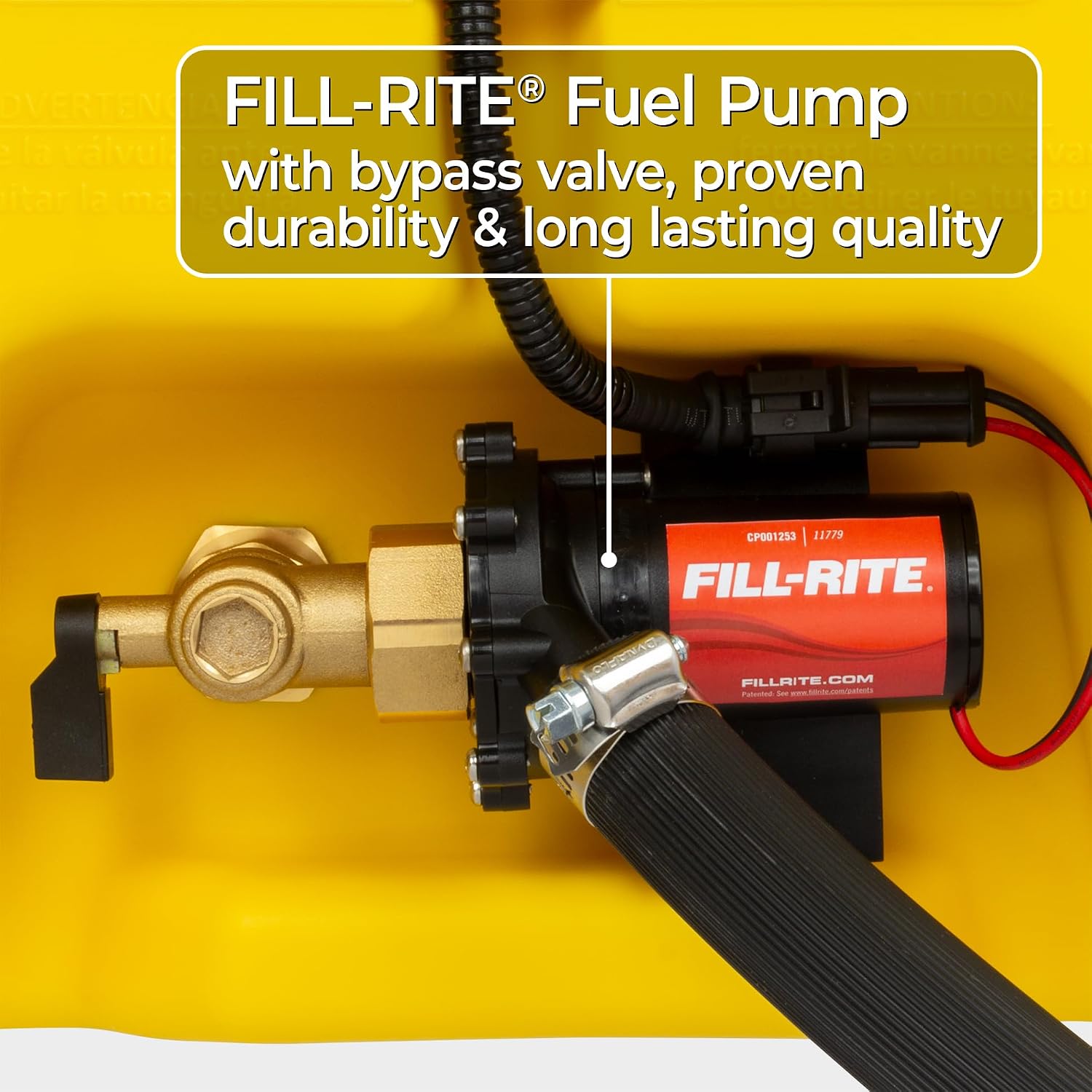 Scepter 14 Gallon Gas Caddy with Electric Fuel Pump, Flo 'N Go Powered Portable Fuel Tank with Fill-Rite Transfer Pump and 10-Foot Hose for Farm, Marine, Commercial, and Home Use, Yellow