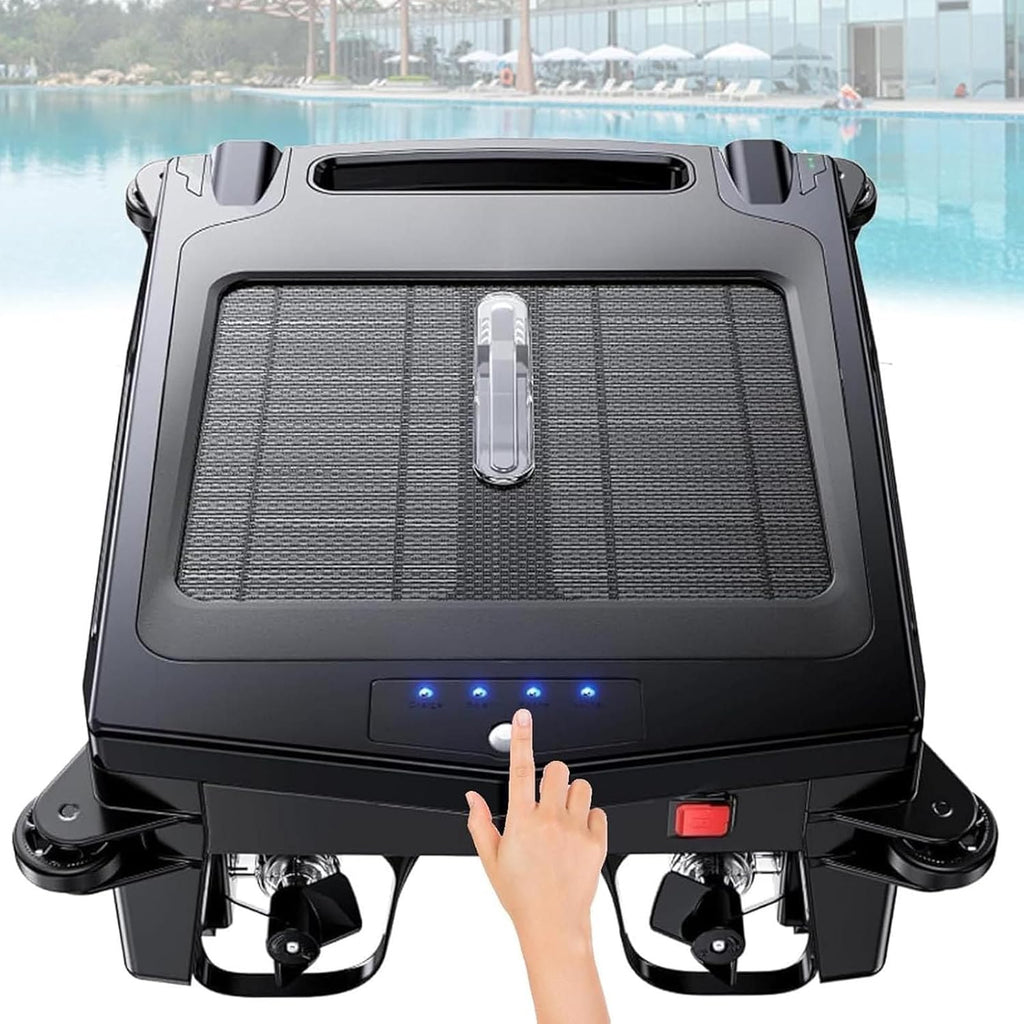 Pool Cleaner Robot Upgrade App,Cordless Solar Ground Pool Skimmer Ai Smart Path Optimization&99.9% Debris Removal,Ipx 7 Waterproof Above & Fast Dual Charging,4.1l Waste Collection Drawer