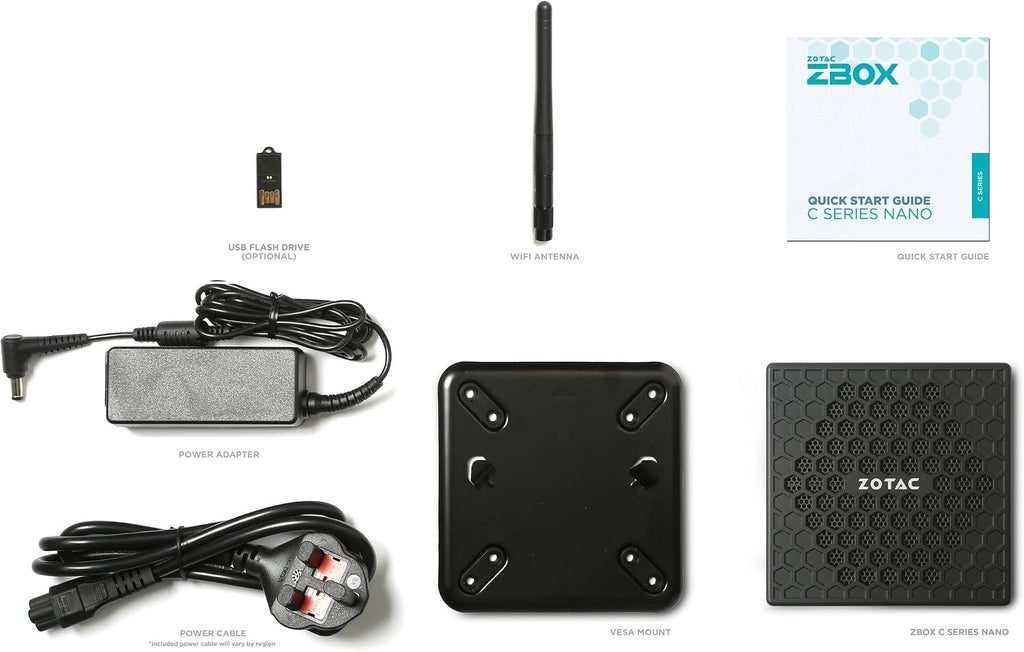 ZOTAC ZBOX CI337 Nano Fanless Silent Mini PC Intel Processor N100, Intel UHD Graphics, HDMI, DisplayPort, No Memory/Storage/OS Barebones System, ZBOX-CI337NANO-BE/BE1/J/U/K/AUS