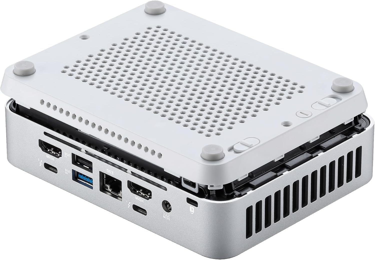 ASUS NUC 14 Pro+ Barebone with Intel 14thGen Core Ultra 9 185H (NPU Support), up to 96GB DDR5 RAM, Dual Storage, Thunderbolt 4, Wi-Fi 6E & Bluetooth 5.3, Silver Aluminum Chassis, with VESA Mount