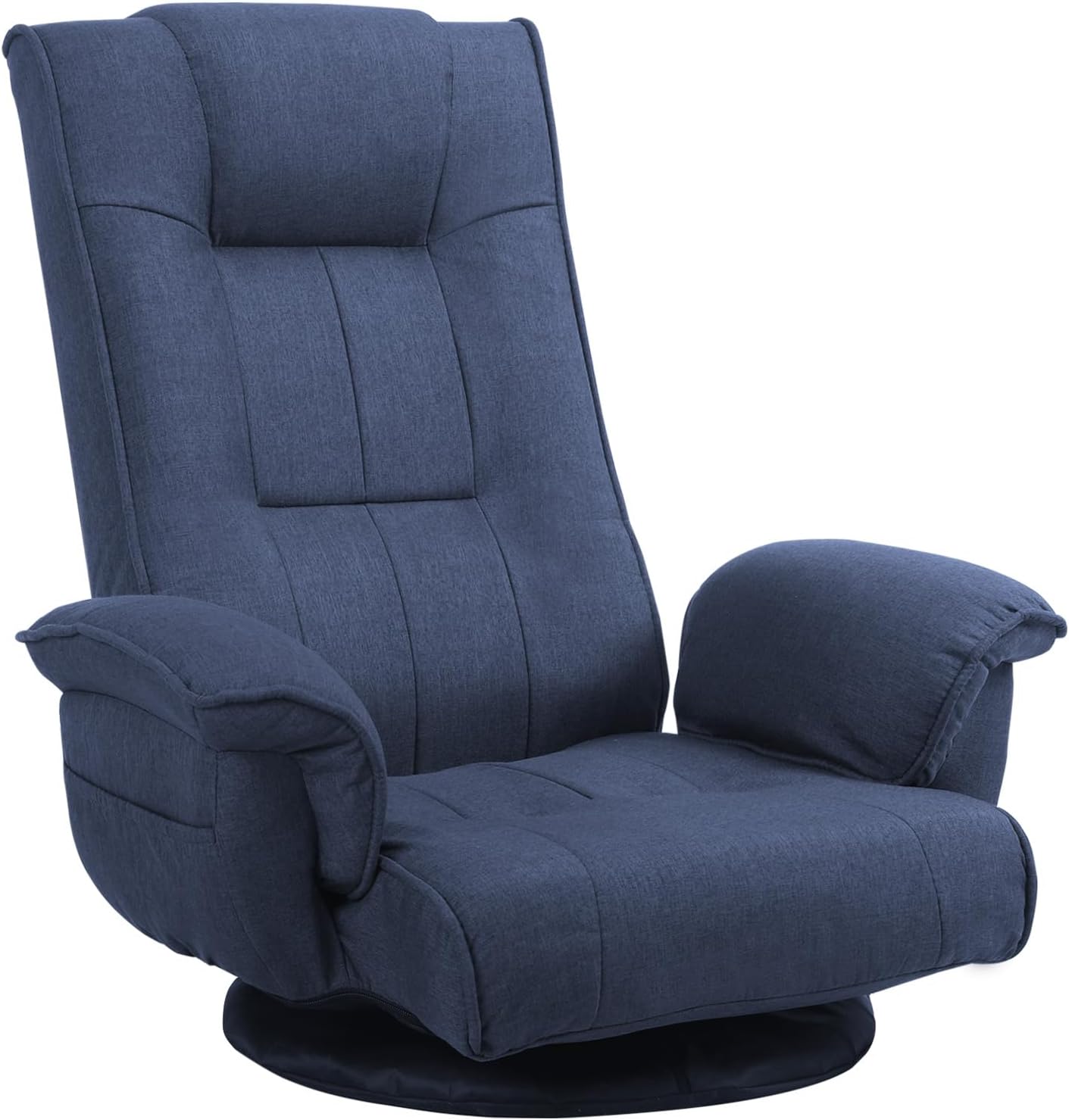 360 Degree Swivle Adjustable Floor Chair, Chaise Lounge Indoor, Folding Lazy Sofa with Armrests and Side Pocket Adults Gaming Chairs for Living Room, Bedroom Factory Price 201 (BL)
