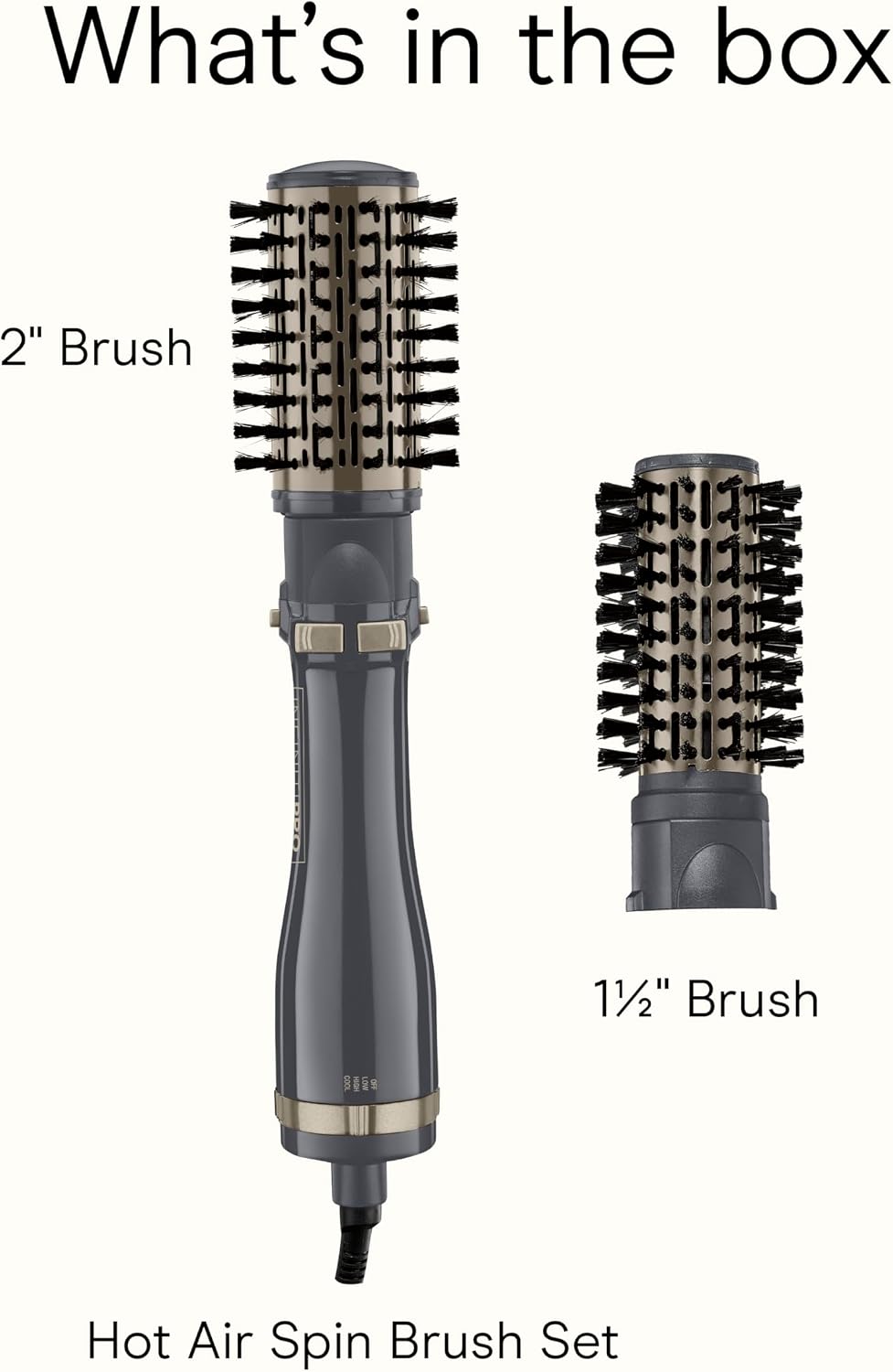 INFINITIPRO BY CONAIR Hot Air Styling Brush Set with 2-Inch and 1.5-Inch Bristles (Pack of 3)