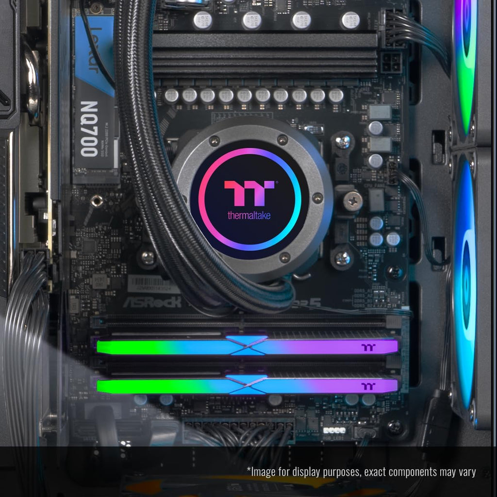 Thermaltake LCGS Reactor 8796X Gaming Desktop (AMD Ryzen™ 7 8700F, 32GB 6000MT/s DDR5 RGB Memory, AMD Radeon™ RX 9060 XT 16GB, 1TB NVMe M.2, WiFi, Windows 11) T3BK-B650-96X-LCS