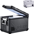 ICECO APL55 12Volt Car Refrigerator, 58Qt Dual Zone Portable Freezer Powered by SECOP, APP Connect, -4℉~68℉, DC 12/24V, AC 110-240V, 12v Fridge Freezer for Outdoor, Car, Travel |Black + Insulation Bag