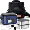 27000mAh Cordless Electric Heated Lunch Box, 100W Rechargeable Portable Food Warmer for Adults Work Travel Car - Battery-Powered & Self-Heating, 2 x 6.3 cups
