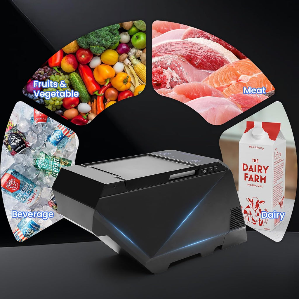 Car Refrigerator for Tesla Cybertruck, 18L Center Console Fridge with Rapid Cooling (21℉~68℉), Cybertruck Freezer Compressor Electric Cooler for Outdoor Camping Road Trip