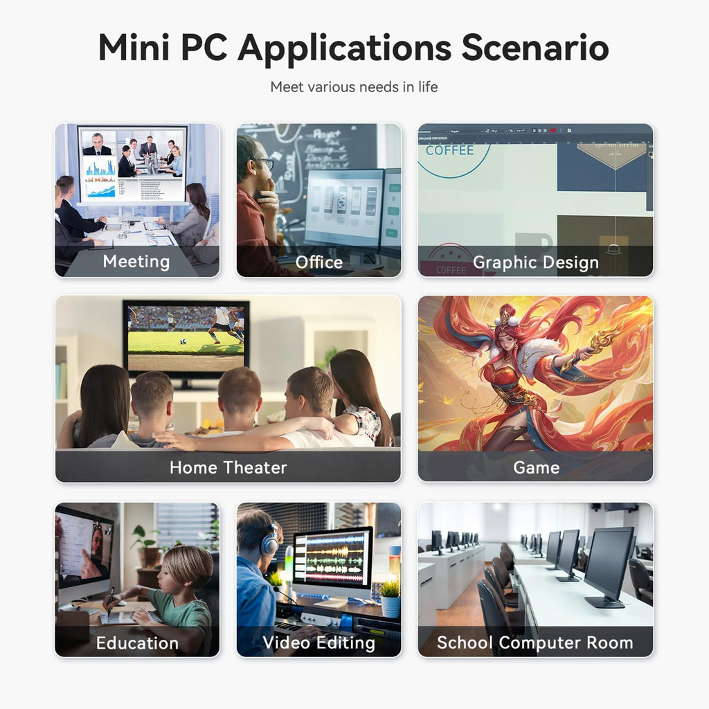 Beelink Mini PC, AMD Ryzen 5 5625U (6C/12T, up to 4.3GHz), 16GB DDR4 500GB Nvme M.2 SSD, SER5 PRO Mini Desktop Computer Support 4K@60Hz Triple Display/DP1.4/HDMI/Type-C/WiFi 6/BT5.4 for Office/Home