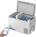 Setpower Car Refrigerator 50 Hours Backup Cooling 27 Quart 12 volt Fridge Portable Car Freezer 12V Coolers for Vehicles Electric Cooler for Car Camping Truck Van RV SUV Road Trip Travel (RF25 Grey)