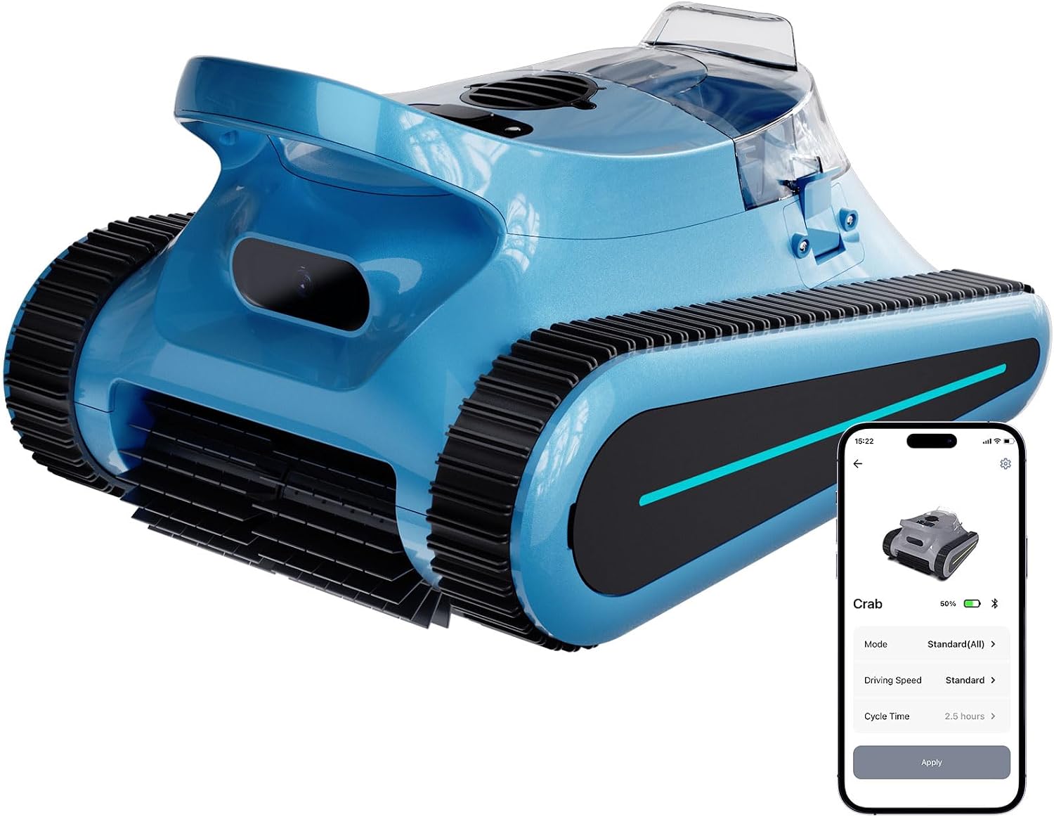 Cordless Robotic Pool Cleaner, Pool Vacuum 180W Brushless Motor, 45000Pa Suction, Wall & Waterline Climbing, Auto Path Mapping, for Pools up to 2150 Sq.Ft.