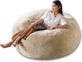 SANAE Oversized 5FT Memory Foam Bean Bag Chair for Adults - Apricot Corduroy Fabric with Filling, Supportive & Washable Plush Movie Night Beanbag, Giant Lounge Chair for Bedroom/Classroom/Dorm