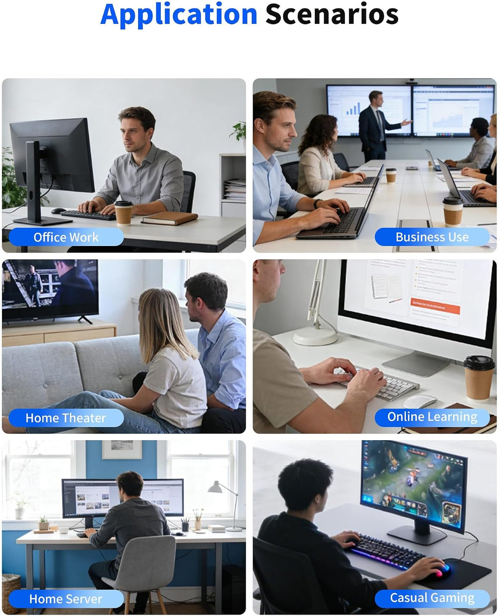 Getorli Mini PC AMD Ryzen 5 3550H (4C/8T, Up to 3.7GHz), 16GB DDR4 1TB NVMe SSD Desktop Computer, Support Triple Display 4K, WiFi 6, BT 5.3, Mini Desktop Computer for Business, Office, Education