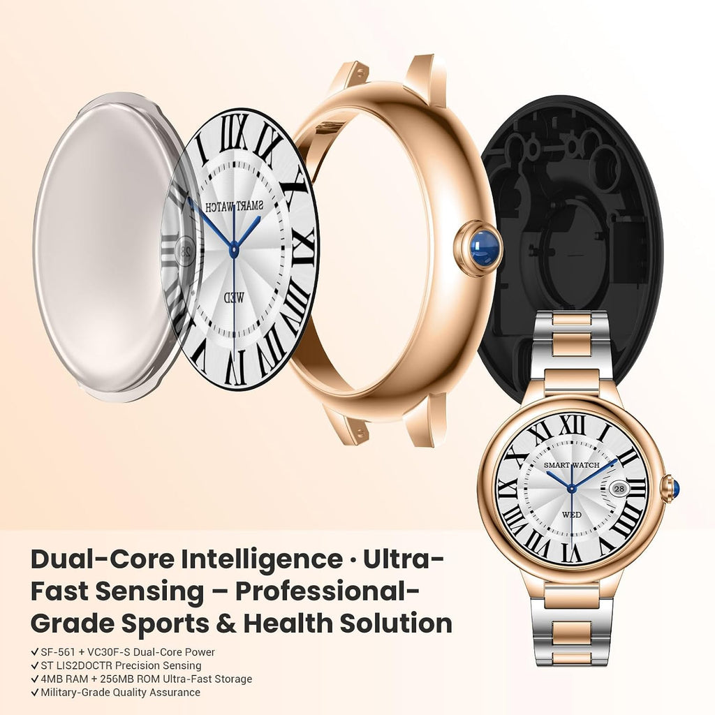 SOUYIE 2026 Luxury Smart Watch for Women, 1.19' AMOLED Display, DA GPT Smartwatch, Heart Rate, Sleep Monitor, 107 Sports Modes Fitness Tracker, Compatible with iOS & Android
