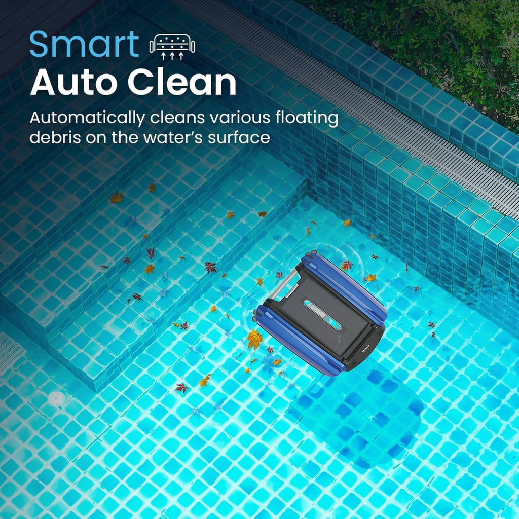 Betta SE Solar-Powered Robotic Automatic Pool Skimmer Cleaner with Carrying and Storage Bag, 24/7 Continuous Cleaning Power, Pool Skimmer Anti-Stuck Foam Noodle, and Twin SCT Motors (Blue)
