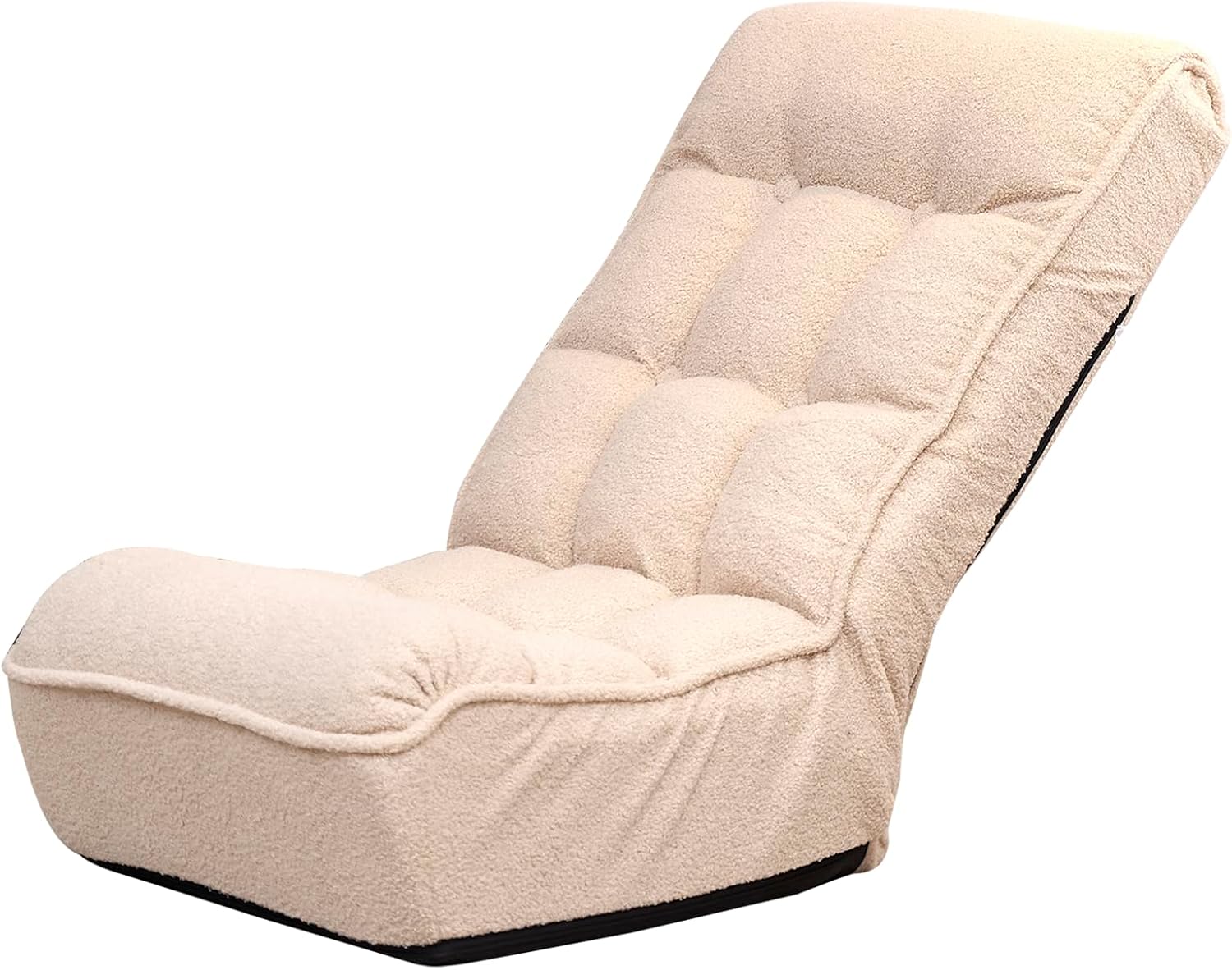 Yoglad Comfy Lounge Sofa Chair,3 Adjustable Angles,Soft Boucle Fabric,Easy Storage,with Comfortable Backrest.for Living,Bedroom,or Office. (White Teddy)