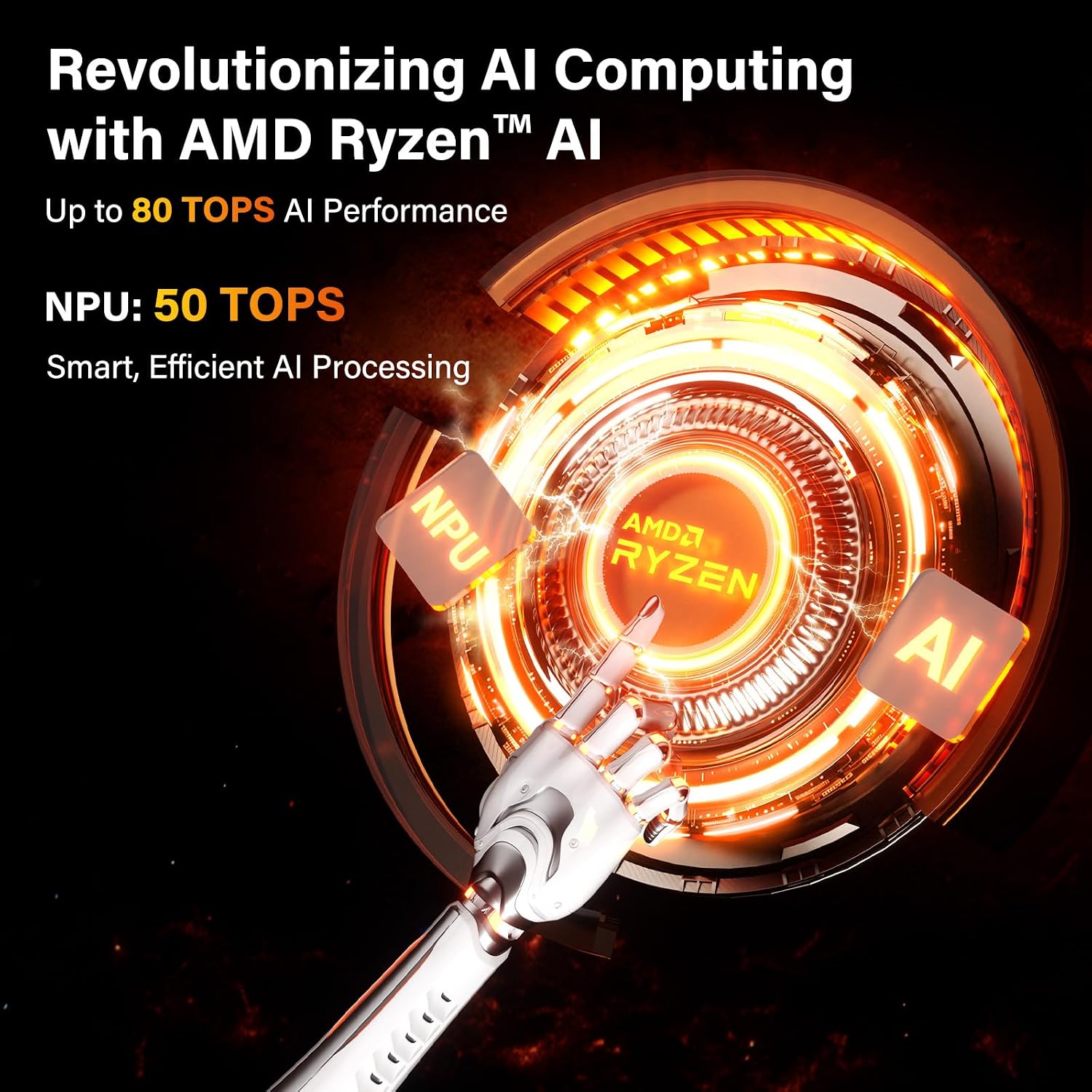 GEEKOM A9 Max High AI Productivity Mini PC,with AMD Ryzen AI 9 HX 370(80 Tops)|32GB RAM+1TB SSD|Copilot+ PC|Win 11 Pro|WiFi 7|BT 5.4|USB4|HDMI 2.1|8K Video Editing|for Business&Gaming