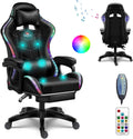 Ergonomic Pro Gaming Chair with Speakers RGB Video Game Chair with Footrest, High Back Massage Computer Chair with Lumbar Support and Headrest Adjustable Height, Gamer Chair for Adult Teens,Black