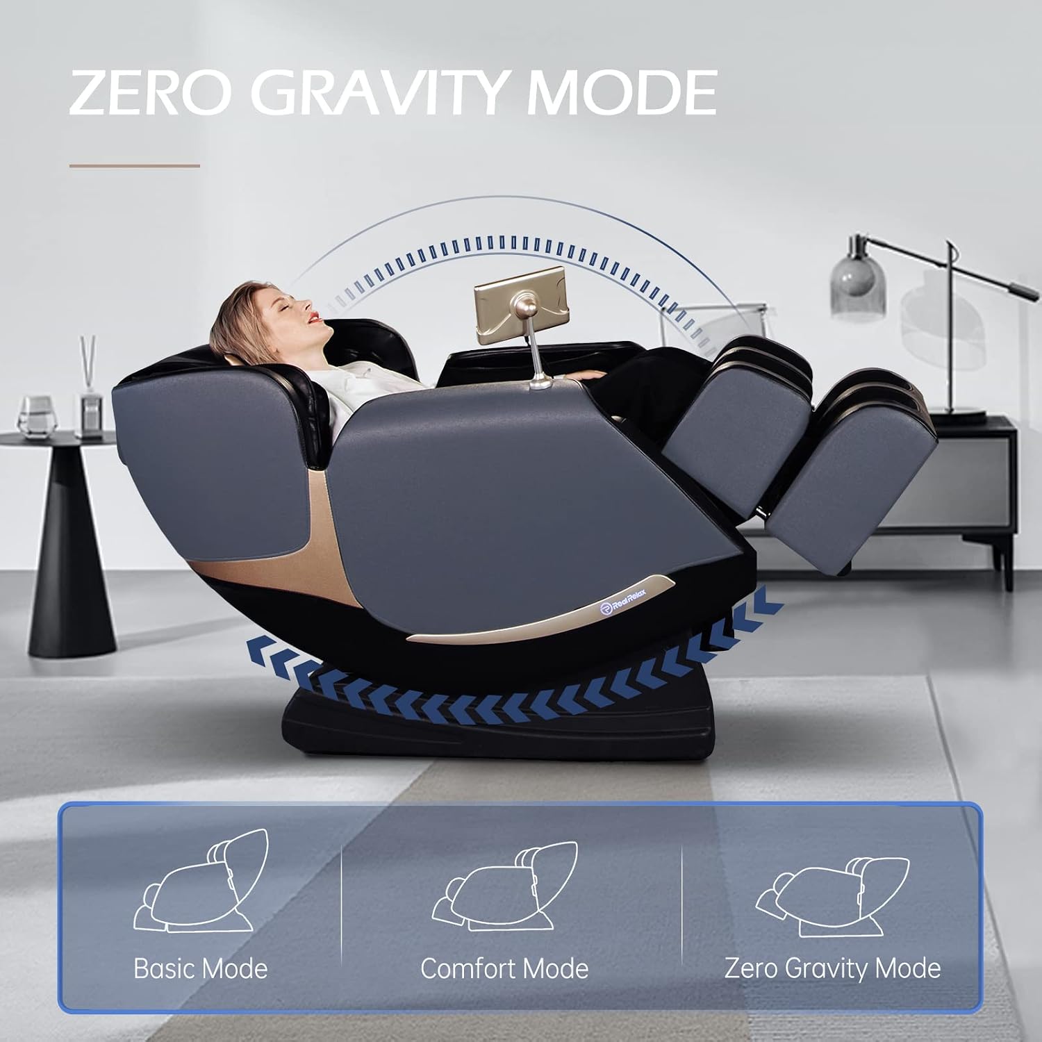 Real Relax 2022 Updated Massage Chair, Full Body Zero Gravity Shiatsu Robots Hands SL Track Massage Recliner with Bodyscan Bluetooth Heat, Favor-05