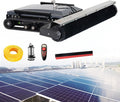 Solar Panel Cleaning Robot with Remote, Auto 90° Turn & Edge Detection, 20m/min, 130cm Brush, 4-5H Battery for 15° Slope Panels, Water Pump & 100m Hose Included