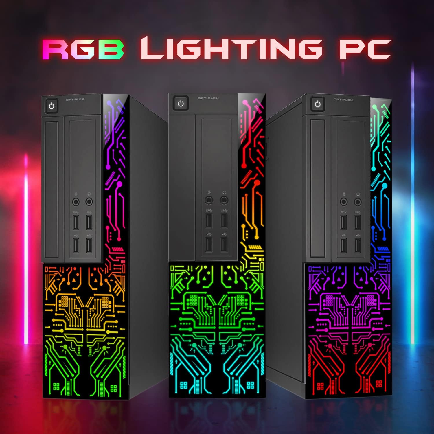 Dell Gaming OptiPlex Desktop RGB Computer PC | Intel Core i7 3.4Ghz | AMD RX 550 4GB GDDR5 | 16GB RAM 512GB SSD | RGB Gaming Keyboard & Mouse WiFi | Windows 11 HDMI (Renewed)