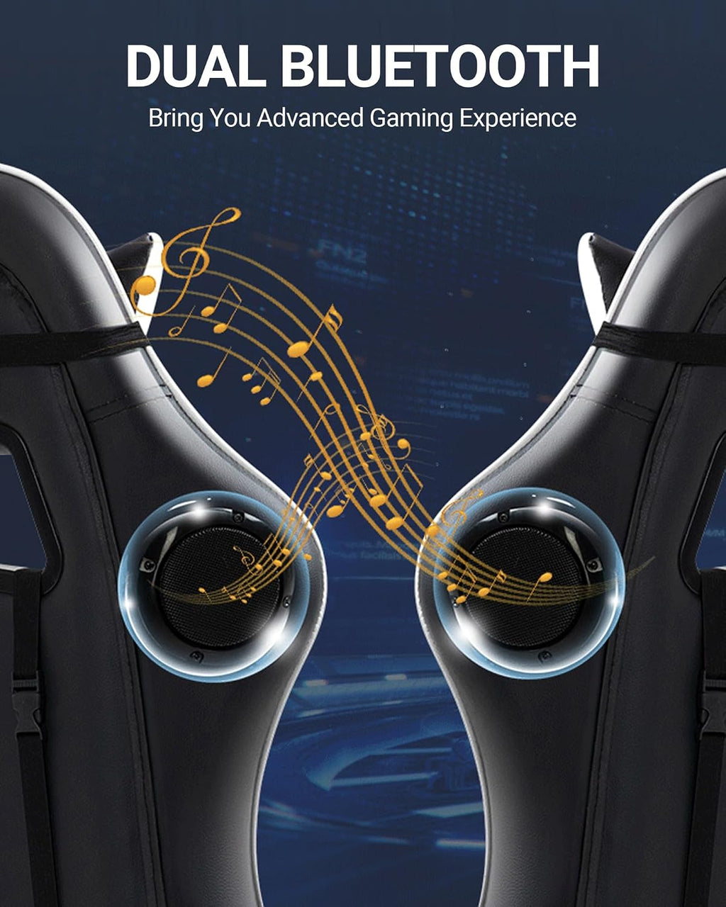 Ergonomic Gaming Chair with Latex Seat, High Back Computer Office Chair with Speakers & Massage Lumbar Support, 3D Adjustable Armrests, Retractable Footrest, 138° Reclining for Adults(Yellow)